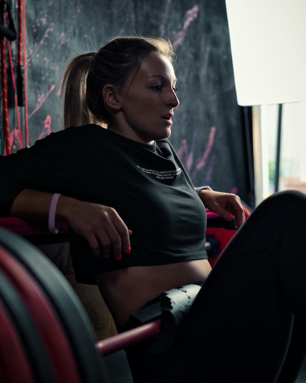 Grace Adeyemi resting between sets on the club floor